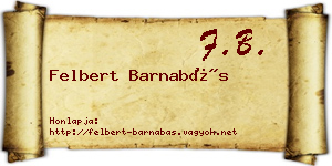 Felbert Barnabás névjegykártya